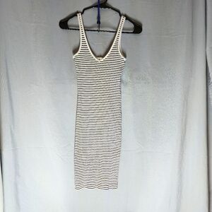 H & M Black And White Striped Bodycon Dress Size XS